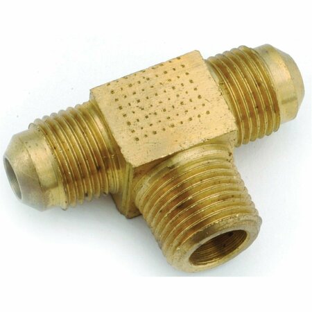 ANDERSON METALS Tee, 3/8 in, Flare x Flare x MPT, Brass 754045-0606